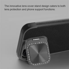 NILLKIN Qin Prop Series for iPhone 16 Pro Max Leather Case Lens Kickstand Phone Cover