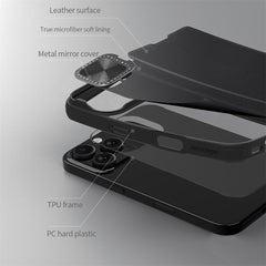 NILLKIN Qin Prop Series for iPhone 16 Pro Max Leather Case Lens Kickstand Phone Cover