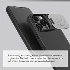 NILLKIN Qin Prop Series for iPhone 16 Pro Max Leather Case Lens Kickstand Phone Cover