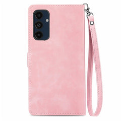 For Samsung Galaxy S24 FE Zipper Wallet Case with Strap Flower Imprint PU Leather Phone Cove - TechGearPal