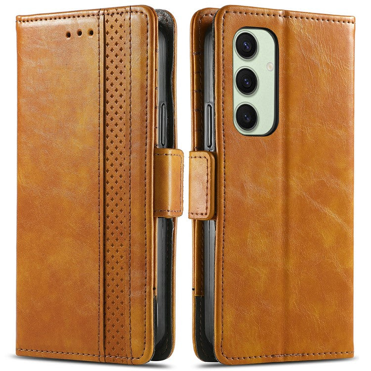 For Samsung Galaxy S24 FE Phone Cases CASENEO PU Leather Cover Stand with RFID Blocking Walle - TechGearPal
