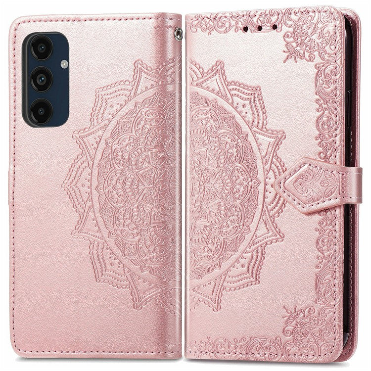 For Samsung Galaxy S24 FE Case Mandala Embossed Design Leather Wallet Phone Cove - TechGearPal