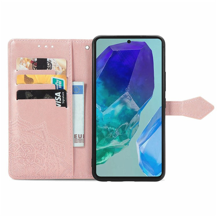For Samsung Galaxy S24 FE Case Mandala Embossed Design Leather Wallet Phone Cove - TechGearPal