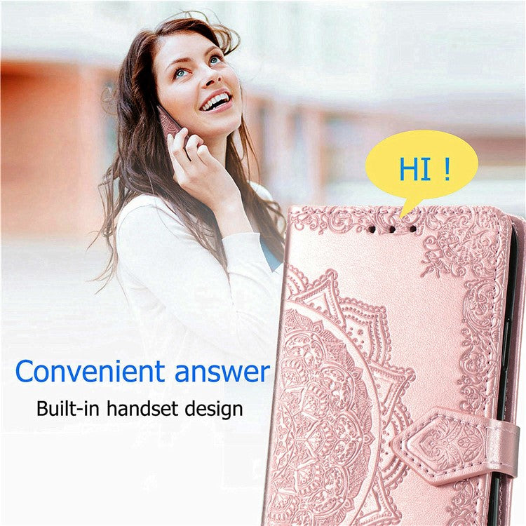 For Samsung Galaxy S24 FE Case Mandala Embossed Design Leather Wallet Phone Cove - TechGearPal