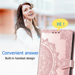 For Samsung Galaxy S24 FE Case Mandala Embossed Design Leather Wallet Phone Cove - TechGearPal