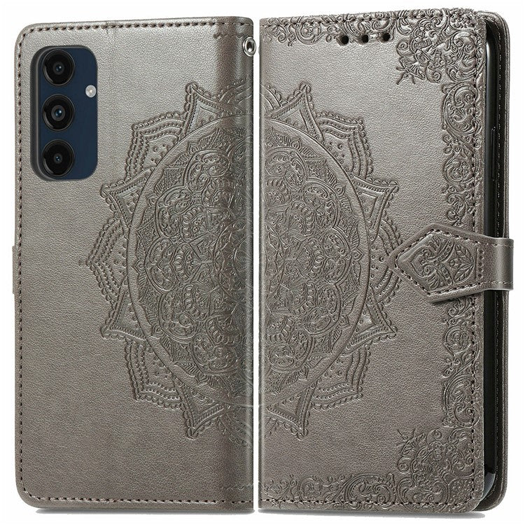 For Samsung Galaxy S24 FE Case Mandala Embossed Design Leather Wallet Phone Cove - TechGearPal