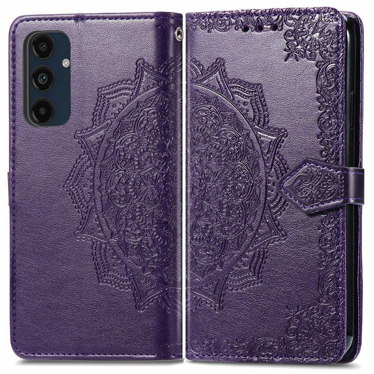 For Samsung Galaxy S24 FE Case Mandala Embossed Design Leather Wallet Phone Cove - TechGearPal