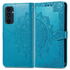 For Samsung Galaxy S24 FE Case Mandala Embossed Design Leather Wallet Phone Cove - TechGearPal