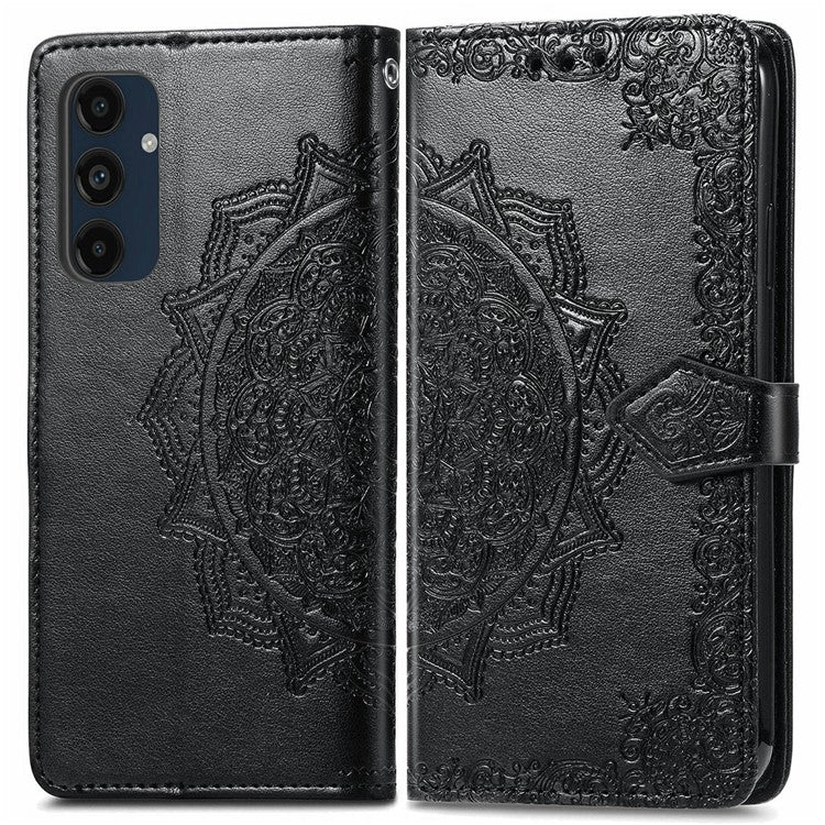 For Samsung Galaxy S24 FE Case Mandala Embossed Design Leather Wallet Phone Cove - TechGearPal