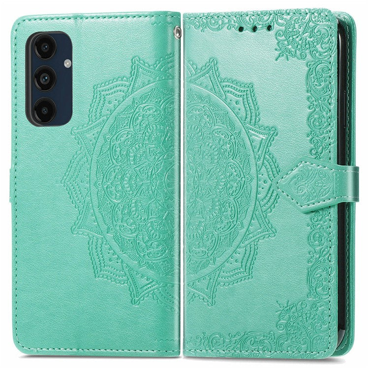 For Samsung Galaxy S24 FE Case Mandala Embossed Design Leather Wallet Phone Cove - TechGearPal