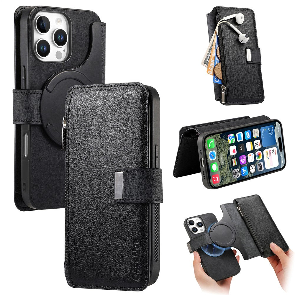 CASENEO MW-02 For iPhone 16 Pro Max Leather Case Detachable Magnetic Phone Cover - TechGearPal