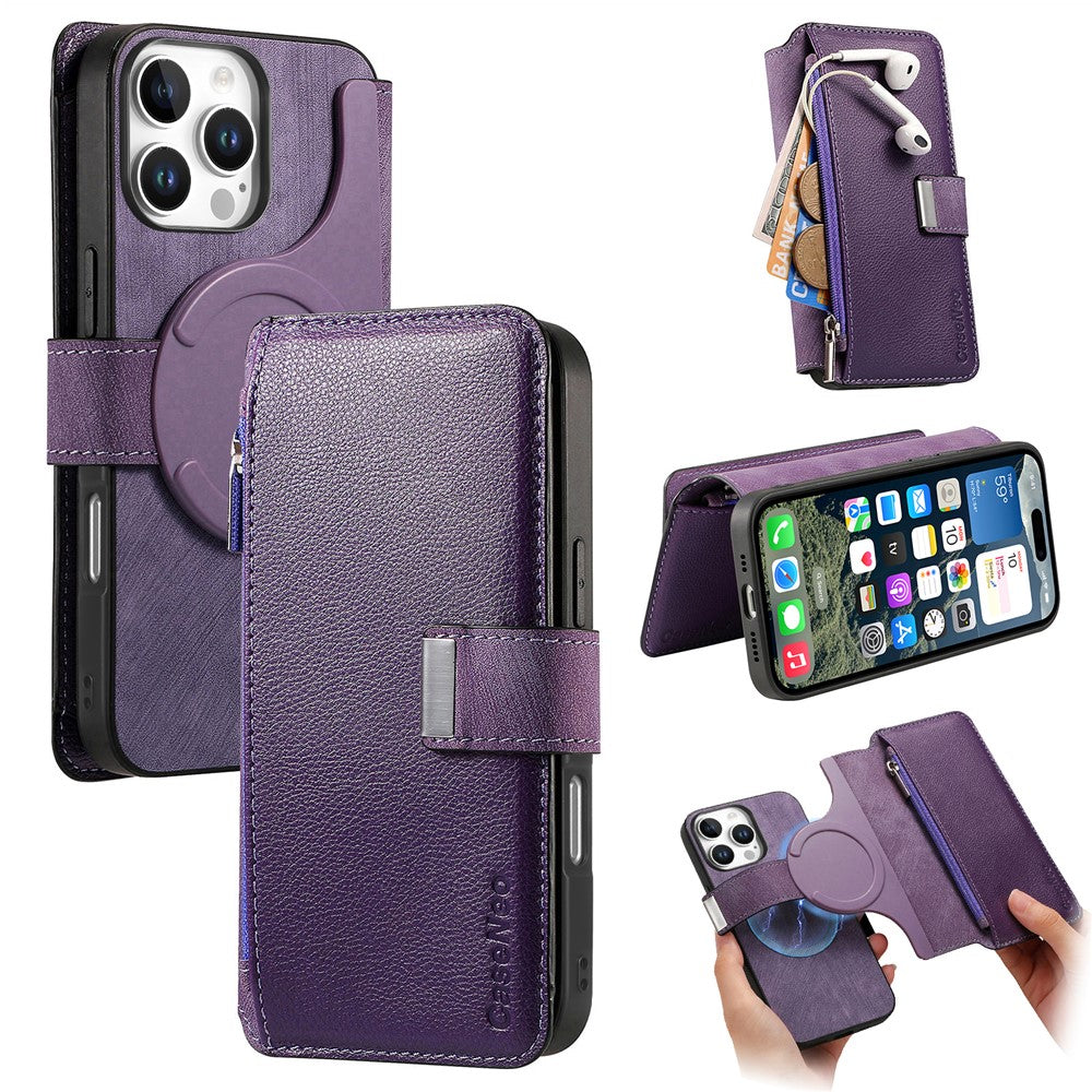 CASENEO MW-02 For iPhone 16 Pro Max Leather Case Detachable Magnetic Phone Cover