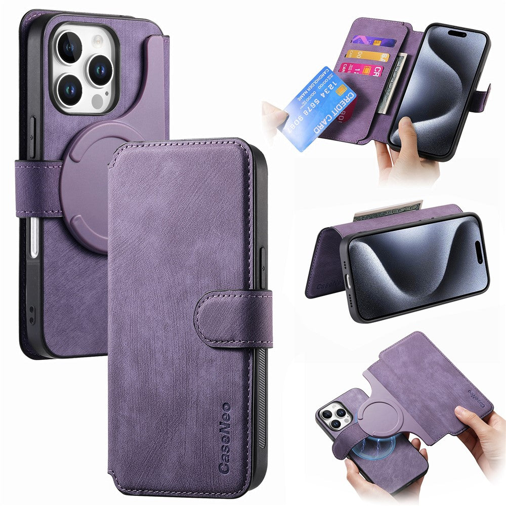 For iPhone 16 Pro Max Magnetic Case CASENEO Detachable Leather Phone Wallet Cover