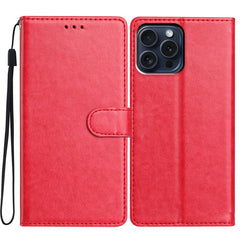 For iPhone 15 Pro Max Leather Phone Case Wallet Stand Cover with Handy Strap - TechGearPal