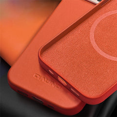 QIALINO Protective Case for iPhone 14 Shockproof Magnetic Case Genuine Leather Coated Anti-Fall Phone PC Cove - TechGearPal