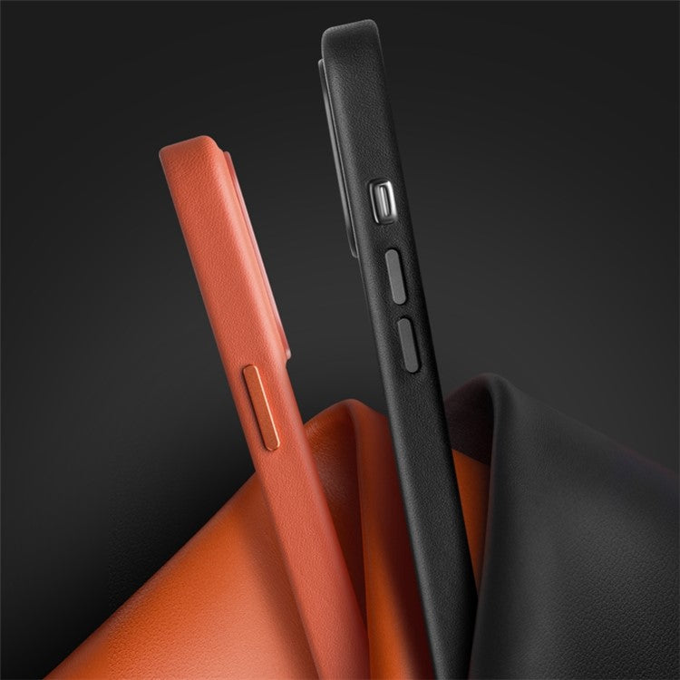 QIALINO Protective Case for iPhone 14 Shockproof Magnetic Case Genuine Leather Coated Anti-Fall Phone PC Cove - TechGearPal
