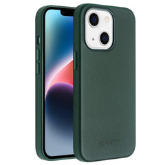 QIALINO Protective Case for iPhone 14 Shockproof Magnetic Case Genuine Leather Coated Anti-Fall Phone PC Cove - TechGearPal