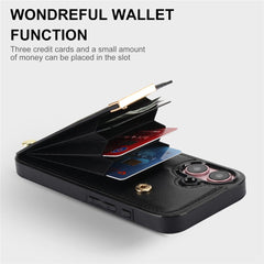 For iPhone 16 Case TPU+PU Leather Hardware Decor Phone Cover with Card Holder