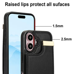 For iPhone 16 Case TPU+PU Leather Hardware Decor Phone Cover with Card Holder
