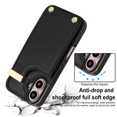 For iPhone 16 Case TPU+PU Leather Hardware Decor Phone Cover with Card Holder