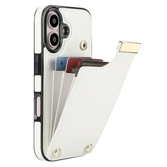 For iPhone 16 Case TPU+PU Leather Hardware Decor Phone Cover with Card Holder