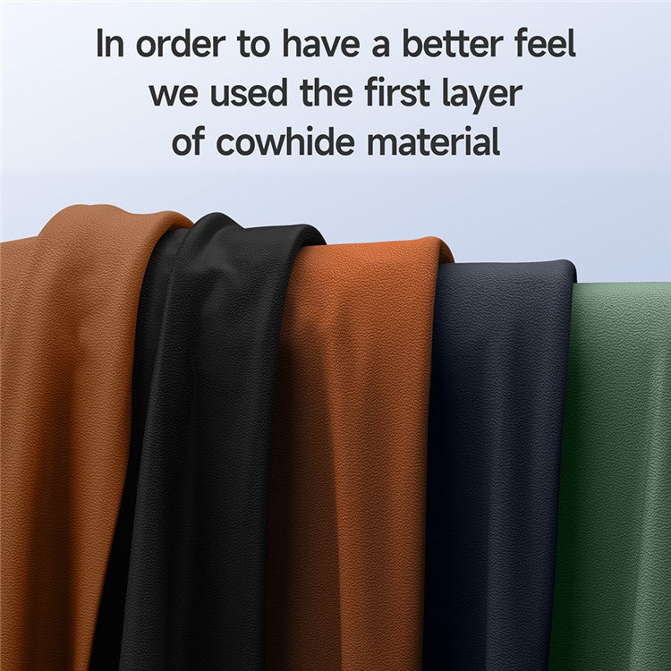 For iPhone 16 Plus Case Compatible with MagSafe Genuine Cow Leather+PC Kickstand Phone Cove - TechGearPal