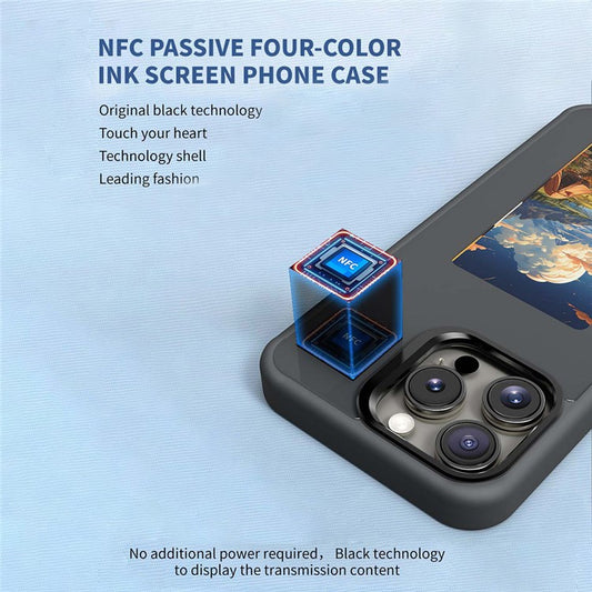 For iPhone 16 Pro Max E Ink Phone Cover 4-Color Display Pattern Customized Case - TechGearPal
