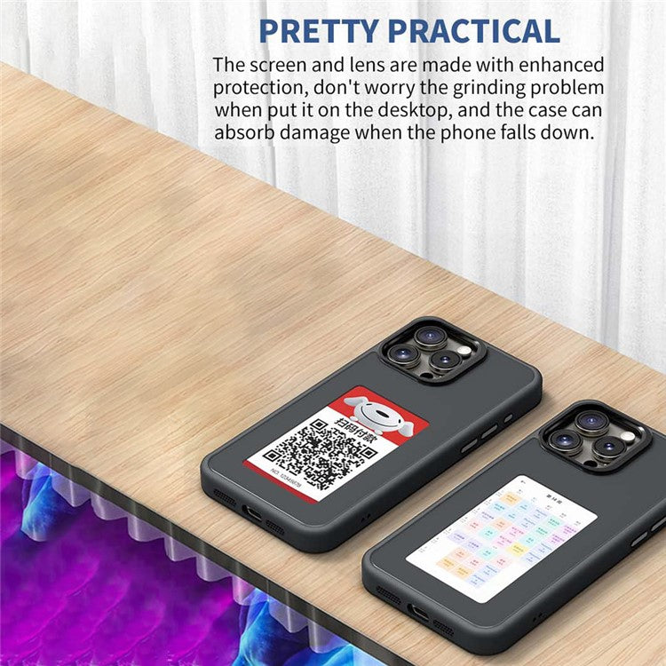 For iPhone 16 Pro Max E Ink Phone Cover 4-Color Display Pattern Customized Case - TechGearPal