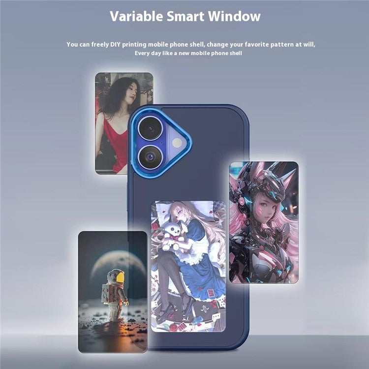 For iPhone 16 E Ink Phone Cover 4-Color Display Pattern Customized Case - TechGearPal