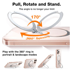 TORRAS For iPhone 16 Pro Max Case Compatible with MagSafe Rotating Kickstand PC+TPU Phone Cover