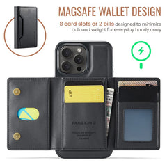 MAGKING K2 Series For iPhone 16 Pro Max Case Compatible with MagSafe PC+TPU+PU Leather RFID Blocking Phone Cover with Wallet - TechGearPal
