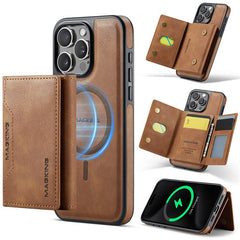 MAGKING K2 Series For iPhone 16 Pro Max Case Compatible with MagSafe PC+TPU+PU Leather RFID Blocking Phone Cover with Wallet - TechGearPal