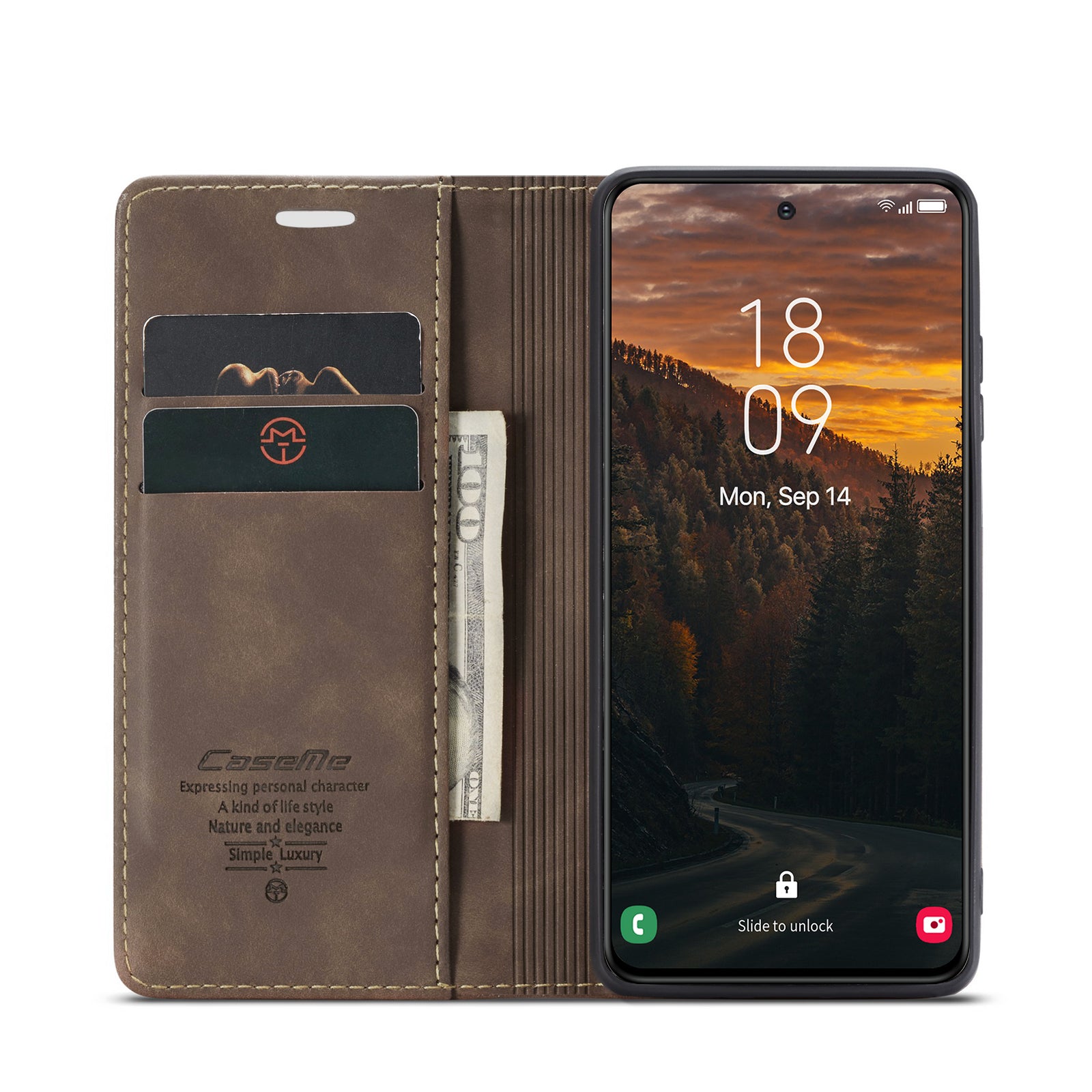For Samsung Galaxy S24 FE Case CASEME 013 Series Card Holder Stand Leather Phone CoverCaseM - TechGearPal