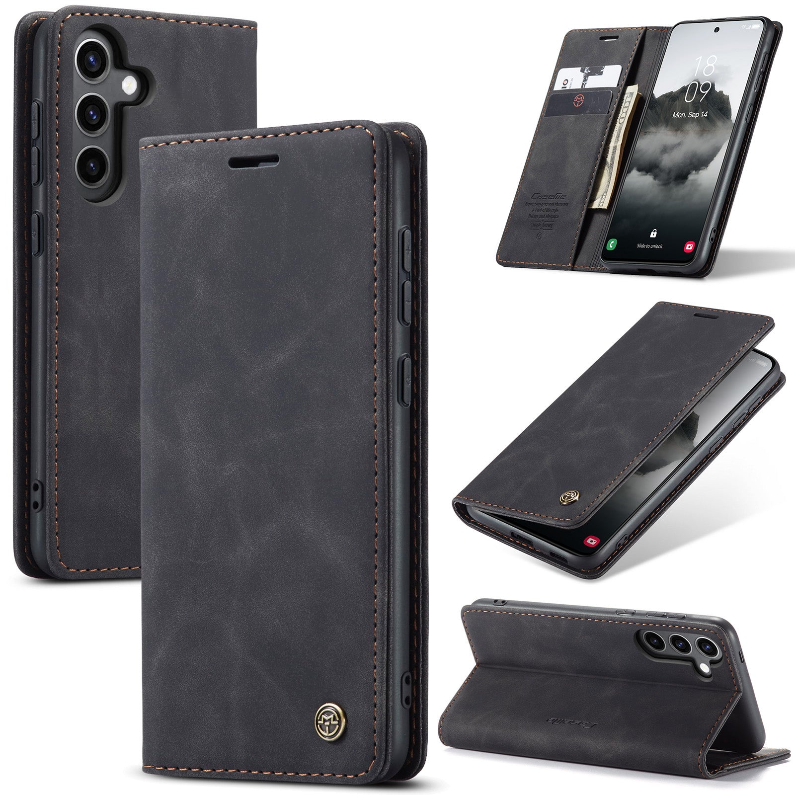 For Samsung Galaxy S24 FE Case CASEME 013 Series Card Holder Stand Leather Phone CoverCaseM - TechGearPal