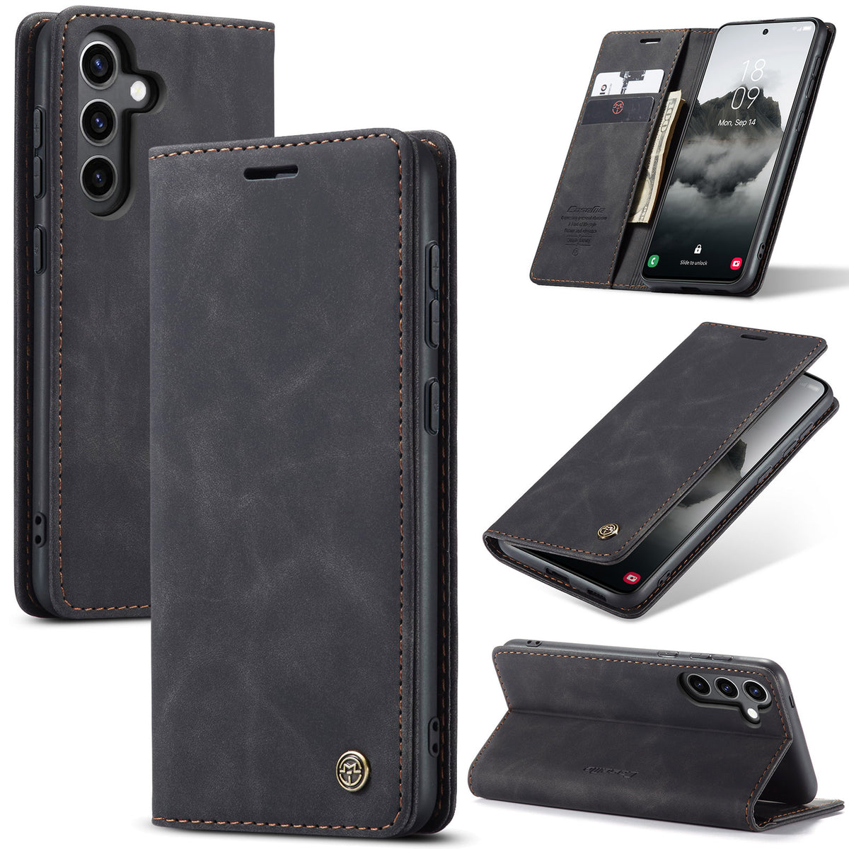For Samsung Galaxy S24 FE Case CASEME 013 Series Card Holder Stand Leather Phone CoverCaseM - TechGearPal