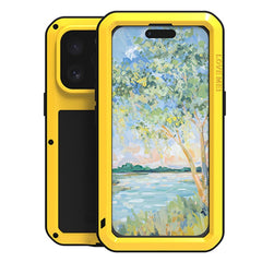 LOVE MEI For iPhone 16 Pro Max Case Tempered Glass Screen Protector Metal+Silicone Phone Cover - TechGearPal