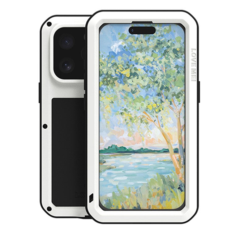 LOVE MEI For iPhone 16 Pro Max Case Tempered Glass Screen Protector Metal+Silicone Phone Cover - TechGearPal