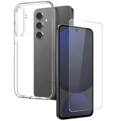 NORTHJO TPU-Telefonhülle für Samsung Galaxy S25 + gehärtete Glasfolie (unterstützt Entsperren per Fingerabdruck) 