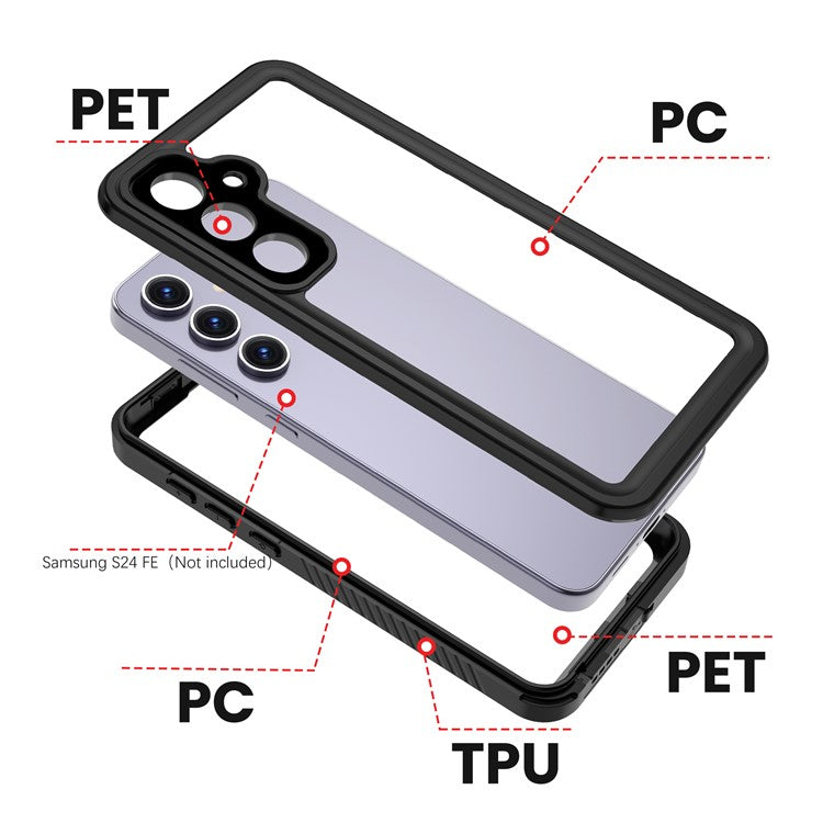 REDPEPPER FS Series For Samsung Galaxy S24 FE Case IP68 Waterproof Clear Back Panel Phone Cover - TechGearPal