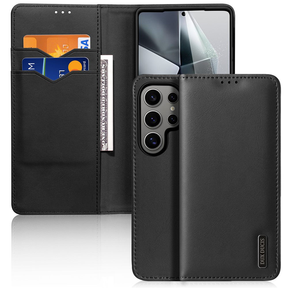 DUX DUCIS Hivo Series For Samsung Galaxy S25 Ultra DUX DUCIS Hivo Series Split Leather RFID Blocking Wallet Stand Flip Phone Cover (Non-magnetic) - TechGearPal