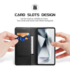 DUX DUCIS Hivo Series For Samsung Galaxy S25 Ultra Case Cowhide Leather RFID Blocking Wallet Stand Flip Phone Cover