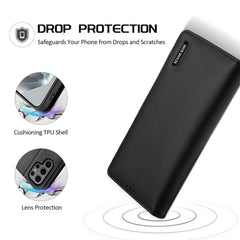 DUX DUCIS Hivo Series For Samsung Galaxy S25 Ultra Case Cowhide Leather RFID Blocking Wallet Stand Flip Phone Cover