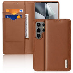 DUX DUCIS Hivo Series For Samsung Galaxy S25 Ultra Case Cowhide Leather RFID Blocking Wallet Stand Flip Phone Cover