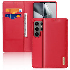 DUX DUCIS Hivo Series For Samsung Galaxy S25 Ultra Case Cowhide Leather RFID Blocking Wallet Stand Flip Phone Cover
