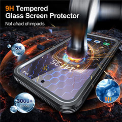 For Samsung Galaxy S24 FE Magnetic Case PC+TPU Phone Cover with Tempered Glass Screen Fil - TechGearPal