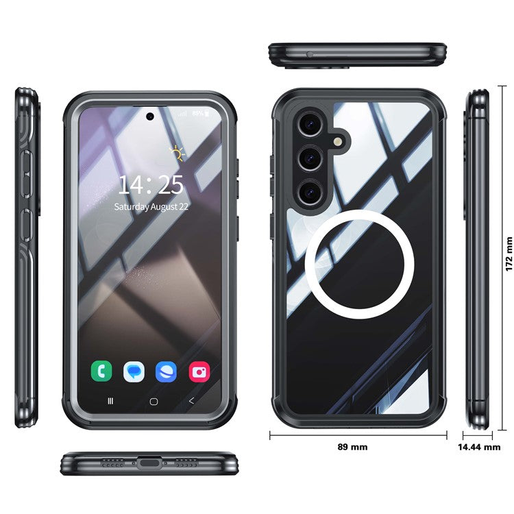 For Samsung Galaxy S24 FE Magnetic Case PC+TPU Phone Cover with Tempered Glass Screen Fil - TechGearPal