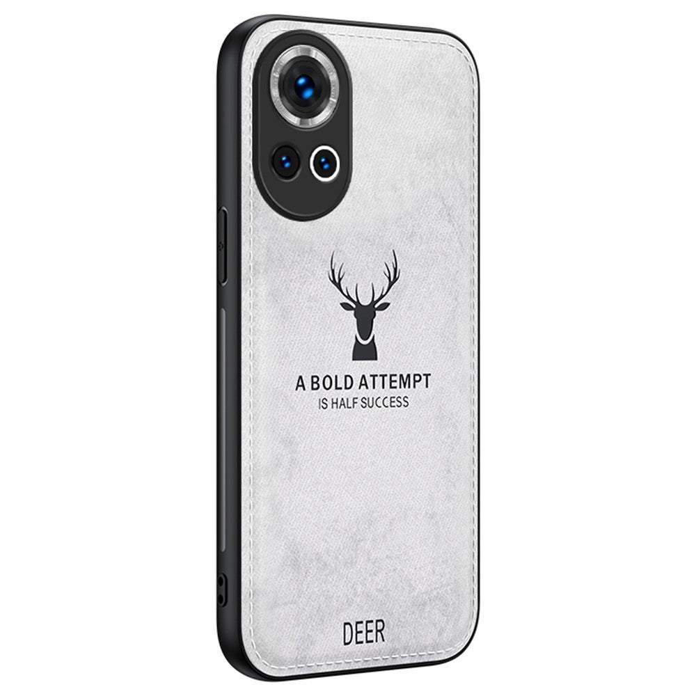 Coque hybride en cuir PU pour Huawei Nova 13 5G, motif cerf, texture tissu 