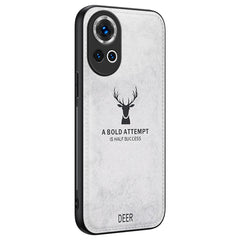 Coque hybride en cuir PU pour Huawei Nova 13 5G, motif cerf, texture tissu 