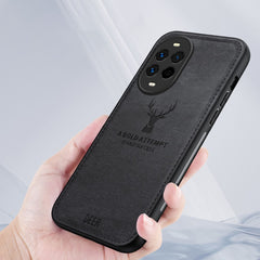 Coque hybride en cuir PU pour Huawei Nova 13 Pro 5G, motif cerf, texture tissu 