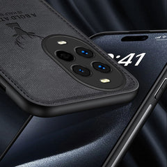 Coque hybride en cuir PU pour Huawei Nova 13 Pro 5G, motif cerf, texture tissu 